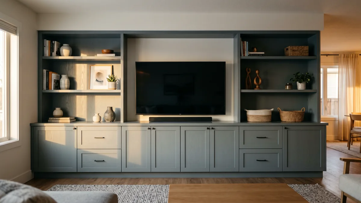A custom kitchen in Winter Haven with painted shaker cabinets and a full pantry wall